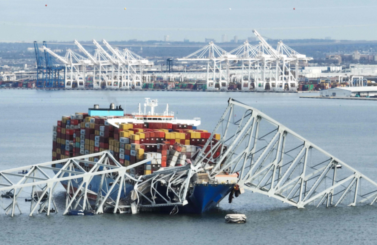 Revelan angustioso audio del choque de buque en el Puente de Baltimore