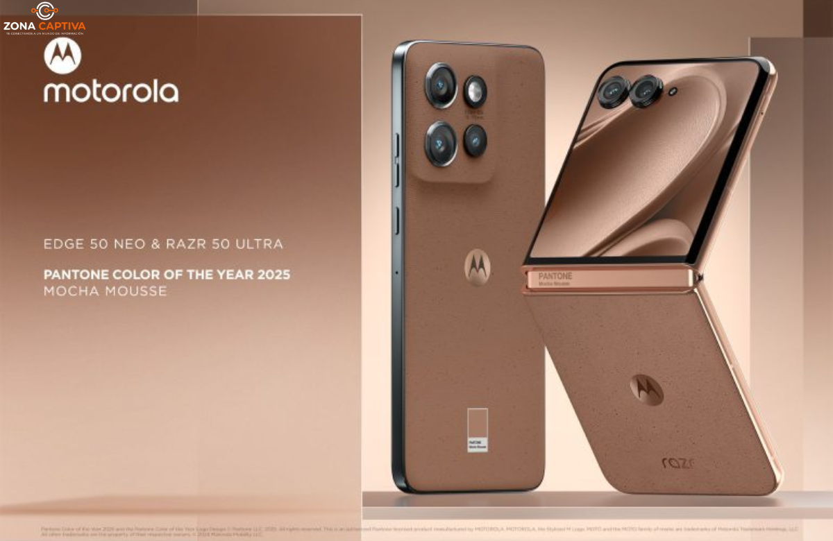 Motorola lanza smartphones en el Color del Año 2025, PANTONE 17-1230 Mocha Mousse