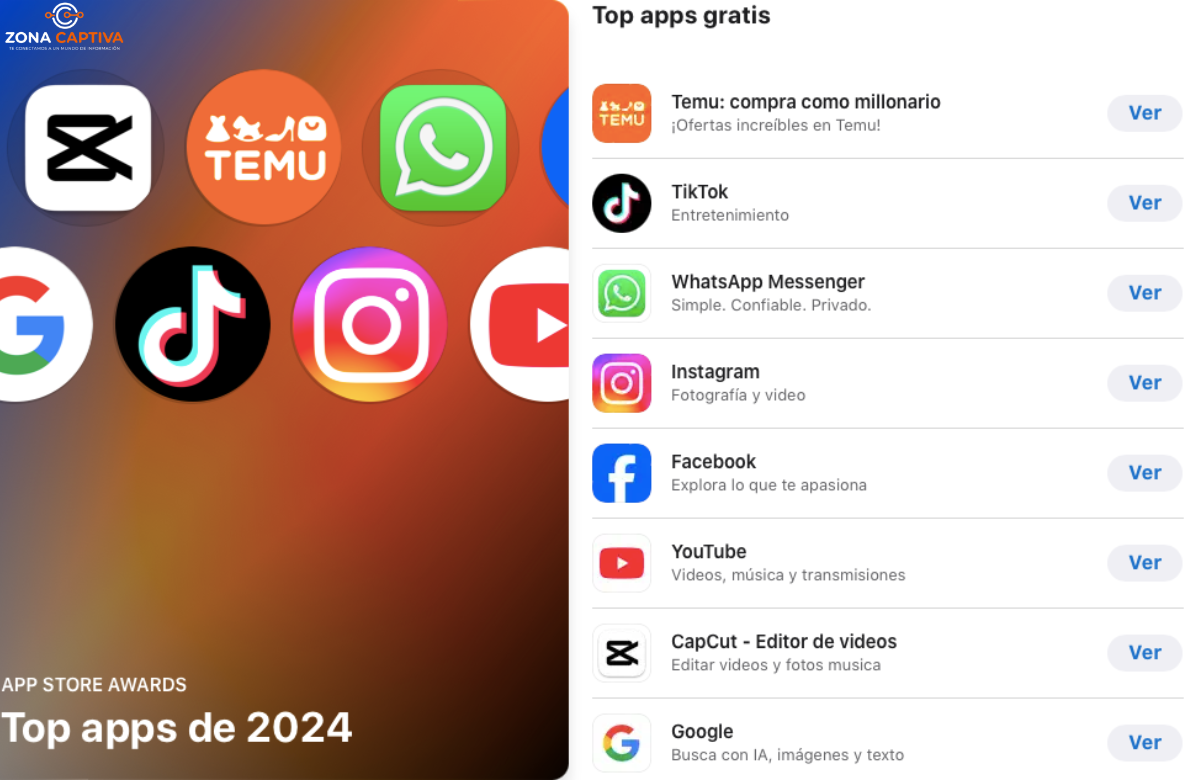 Temu lidera las descargas de aplicaciones gratuitas para iPhone en Colombia en 2024