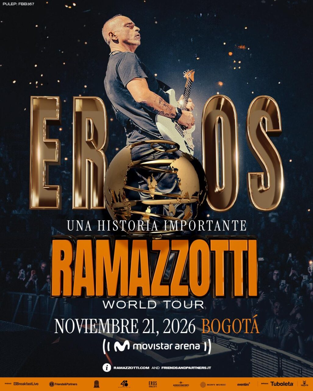 El ícono del pop italiano Eros Ramazzotti se presentará el 21 de noviembre en el Movistar Arena. La boletería ya está disponible en TuBoleta.
