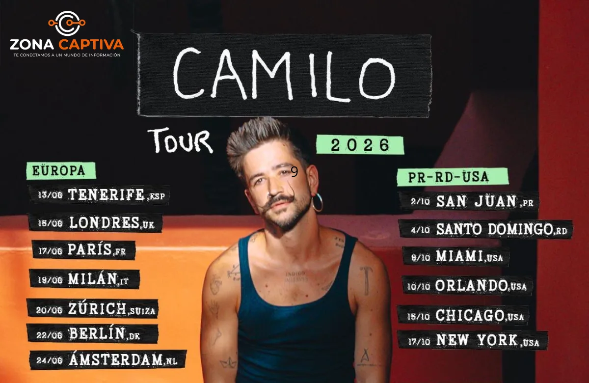 Camilo confirma el cierre de su gira mundial en Bogotá para diciembre de 2026