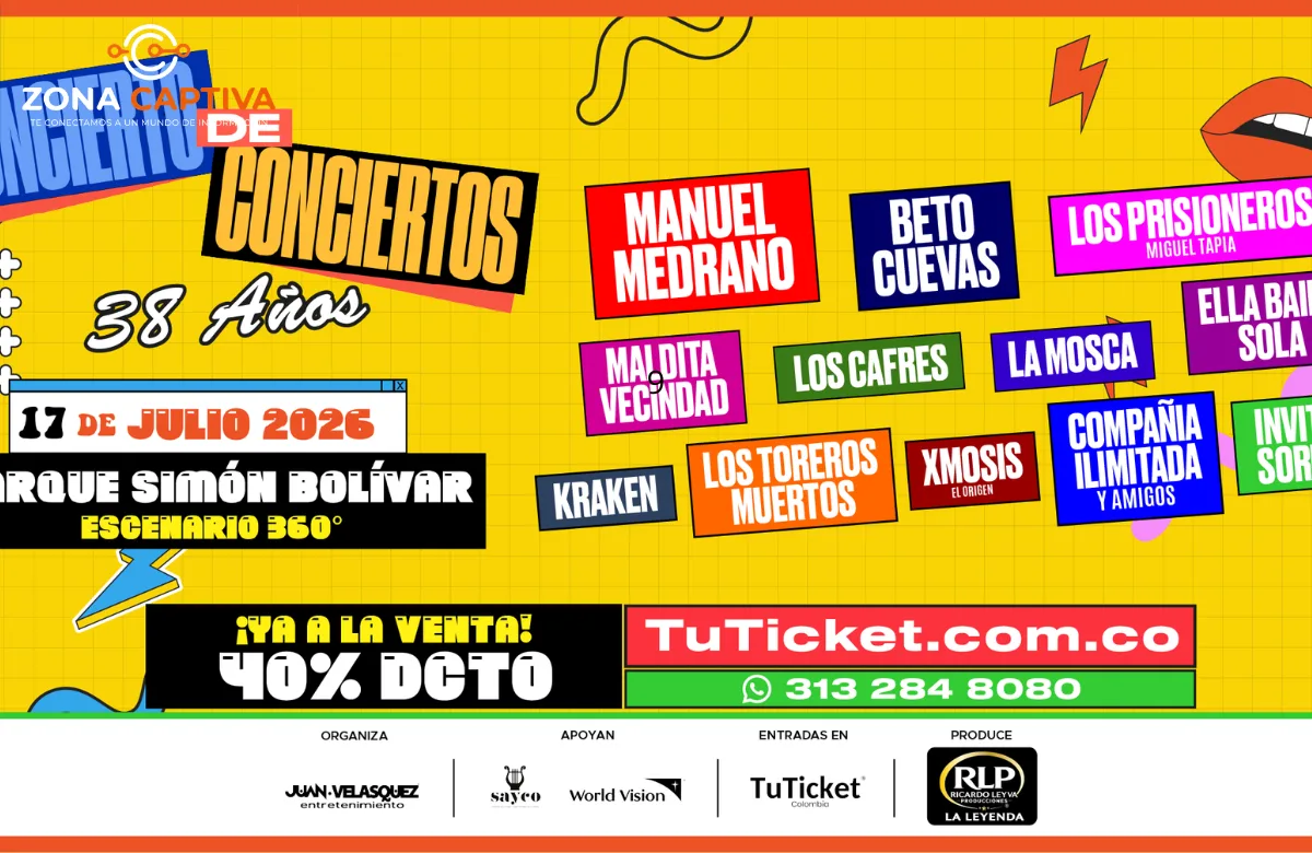 Concierto de conciertos celebra 38 años con un cartel histórico en Bogotá