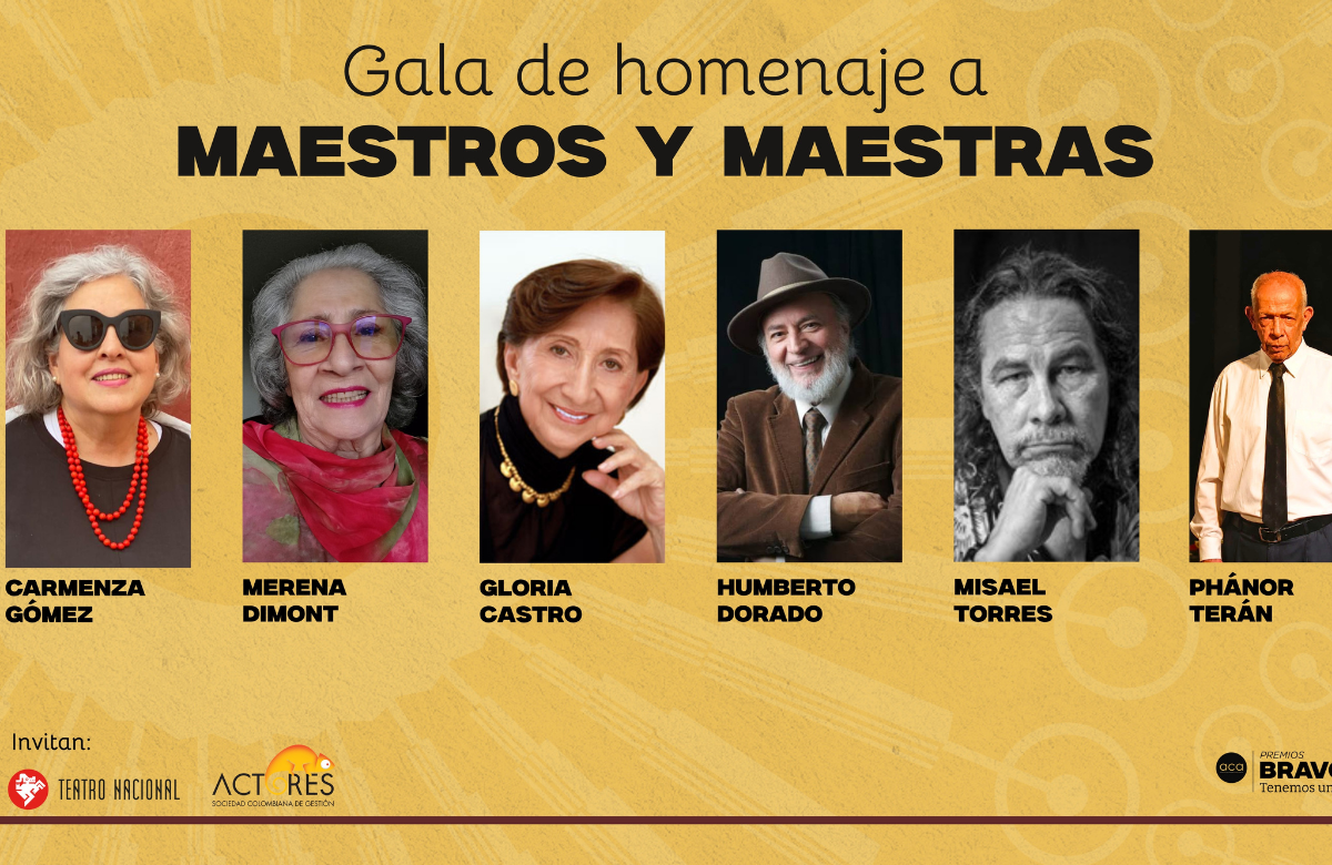 Premios Bravo 2026 homenajeará a seis maestros de la actuación colombiana