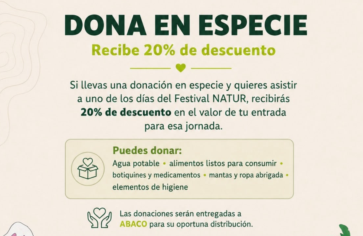 Festival NATUR 2026 recauda fondos para los damnificados del terremoto en Chocó.