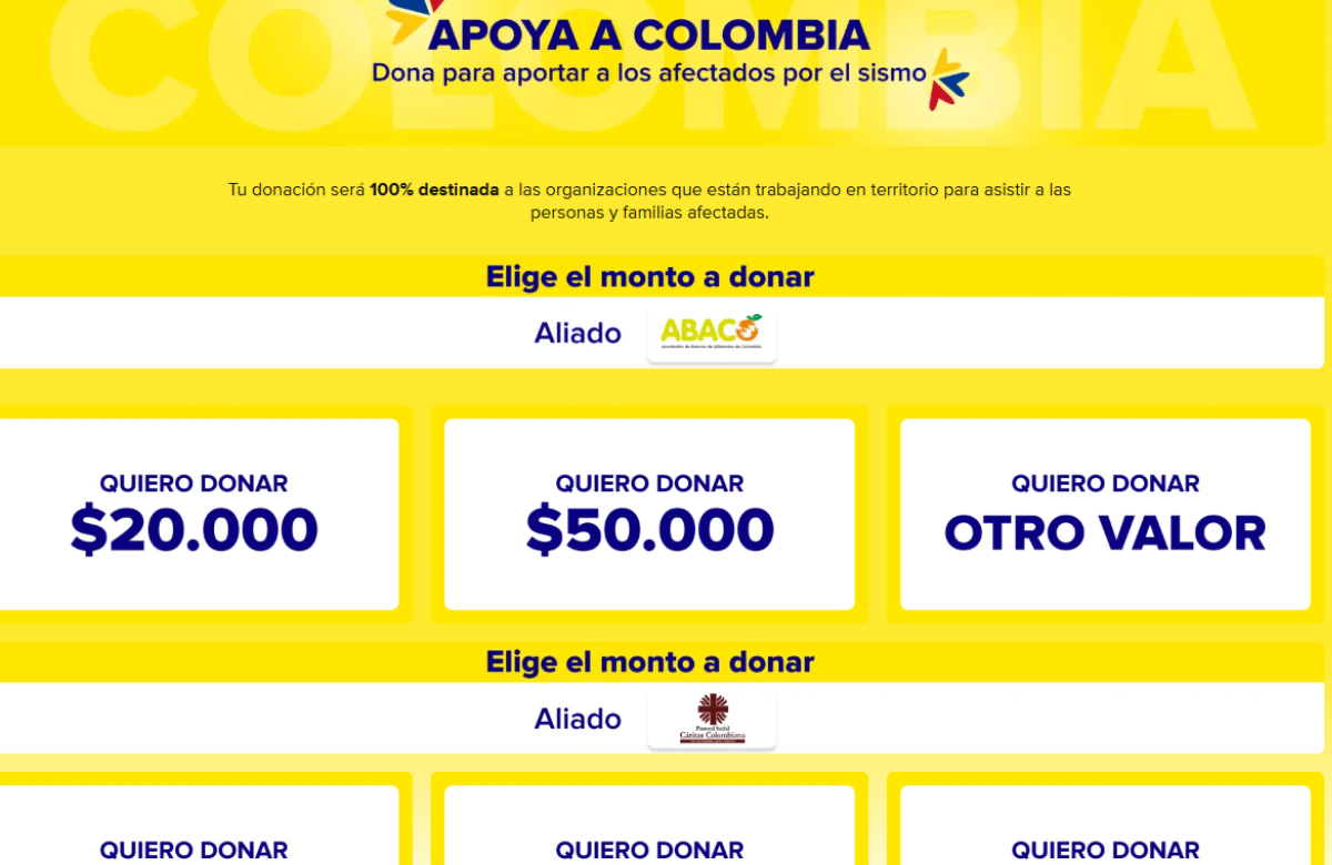 Mercado Libre activa página de donaciones para apoyar a las comunidades afectadas por el sismo en Colombia