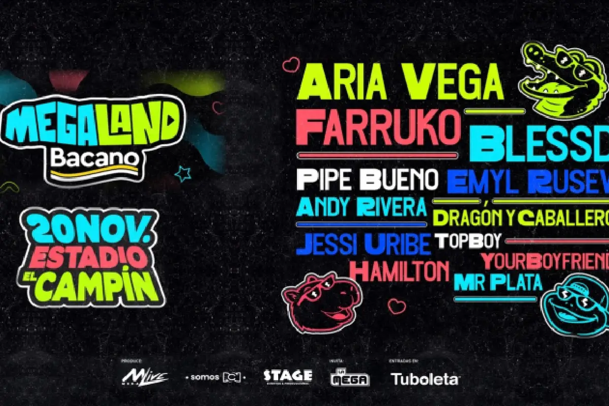 Megaland Bacano revela su cartel de artistas para la edición de 2026 en el Estadio El Campín